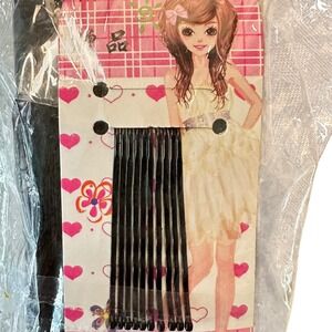 Lot of 100 Black Hair Pins and 2 Wig Caps for Hair Styling and Cosplay